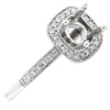 ESTATE .20CT DIAMOND 18KT WHITE GOLD 3D HALO MILGRAIN SEMI MOUNT ENGAGEMENT RING