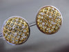 ESTATE LARGE .31CT DIAMOND 18KT TWO TONE GOLD 3D OPEN FILIGREE CIRCULAR EARRINGS