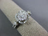 ESTATE WIDE 1CT DIAMOND 14KT WHITE GOLD 3D CLUSTER SQUARE HALO ENGAGEMENT RING