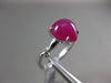 ANTIQUE 3.62CT AAA PEAR SHAPE CABOCHON RUBY 18K WHITE GOLD HEART ENGAGEMENT RING