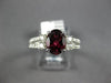 ESTATE 2.21CT DIAMOND & AAA RHODOLITE 14KT WHITE GOLD 3D OVAL ENGAGEMENT RING