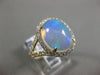 ESTATE LARGE 3.62CT DIAMOND & AAA AUSTRALIAN OPAL 14K YELLOW GOLD OVAL HALO RING