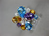LARGE 4.90CT DIAMOND & MULTI GEM 14KT YELLOW GOLD BUTTERFLY FLOWER CLUSTER RING