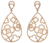 ESTATE EXTRA LARGE 1.85CT DIAMOND 14KT ROSE GOLD TEAR DROP OPEN FLOWER EARRINGS