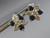 ANTIQUE .95CT DIAMOND & AAA SAPPHIRE 14KT WHITE GOLD STAR BURST EARRINGS #22485