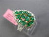 LARGE 1.63CT DIAMOND & AAA EMERALD 18K TWO TONE GOLD PEAR SHAPE CRISS CROSS RING