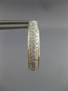ESTATE LARGE 1.0CT DIAMOND 14KT 2 TONE GOLD 3D CLASSIC 3 ROW OVAL HOOP EARRINGS
