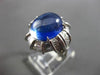 ANTIQUE PLATINUM 14.0CT DIAMOND & CABOCHON SAPPHIRE FILIGREE ENGAGEMENT RING E/F