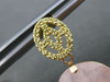 ESTATE LARGE .50CT TOPAZ & AVENTURINE 18KT YELLOW & ROSE GOLD HANGING EARRINGS