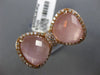 ESTATE LARGE 8.44CT ROUND DIAMOND & AAA PINK QUARTZ 14KT ROSE GOLD 3D BOW RING
