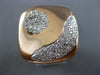 ESTATE LARGE .95CT DIAMOND 14K ROSE GOLD 3D SUN & MOON FLOWER SQUARE ETOILE RING