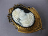 ANTIQUE LARGE LADY CAMEO 14KT YELLOW GOLD 3D FILIGREE VICTORIAN PENDANT BROOCH