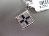 ESTATE .69CT DIAMOND & AAA SAPPHIRE 14KT WHITE GOLD EMERALD CUT FLOATING PENDANT