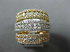 ESTATE EXTRA LARGE 2.62CT DIAMOND 18KT TRI COLOR GOLD MULTI ROW ANNIVERSARY RING
