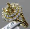 ESTATE .59CT DIAMOND 14K YELLOW GOLD 3D HALO FILIGREE SEMI MOUNT ENGAGEMENT RING