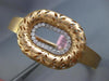 ESTATE LARGE .60CT DIAMOND 14KT ROSE GOLD 3D OVAL FILIGREE LEAF BANGLE BRACELET