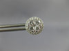ESTATE LARGE .92CT DIAMOND 18KT WHITE GOLD 9mm CLUSTER ROUND HALO STUD EARRINGS