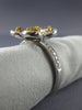 ESTATE WIDE 1.52CT MULTI COLOR DIAMOND 14KT 2 TONE GOLD CLOVER FLOWER LOVE RING