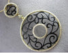 ESTATE LARGE .55CT DIAMOND 14KT YELLOW BLACK GOLD OPEN FILIGREE FLOATING PENDANT