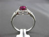 ESTATE 1.39CT DIAMOND & EXTRA FACET RUBY 18KT WHITE GOLD 3D HALO ENGAGEMENT RING