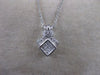 ESTATE DIAMOND CLUSTER 14KT WHITE GOLD INVISIBLE SQUARE PENDANT F/G VVS #15135