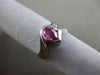 ESTATE 1.18CT DIAMOND & PINK SAPPHIRE 14KT WHITE GOLD PEAR SHAPE ENGAGEMENT RING