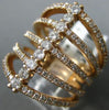 ESTATE EXTRA LARGE 1.10CT DIAMOND 14KT ROSE GOLD 3D CLASSIC MULTI ROW FUN RING