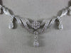ESTATE 1.58CT DIAMOND 14KT WHITE GOLD 3D FILIGREE V SHAPE CHANDELIER NECKLACE