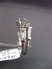 ESTATE 1.0CT DIAMOND PLATINUM 3 STONE SEMI MOUNT WEDDING ANNIVERSARY RING SET