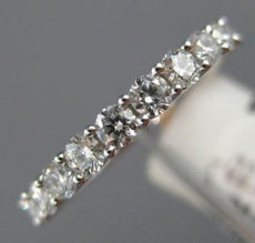 ESTATE .85CT DIAMOND 18K WHITE GOLD SEMI ETERNITY ROUND WEDDING ANNIVERSARY RING
