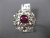 ANTIQUE LARGE 1.02CT DIAMOND & AAA STAR SAPPHIRE 14KT WHITE GOLD 3D RING #25346