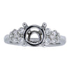 ESTATE .43CT DIAMOND 18KT WHITE GOLD 4 PRONG CLUSTER SEMI MOUNT ENGAGEMENT RING