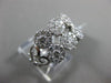 ESTATE WIDE 1.24CT DIAMOND 18KT WHITE GOLD 3D MULTI FLOWER FILIGREE FUN RING VVS