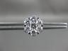 ESTATE LARGE 2.0CT DIAMOND 14KT WHITE GOLD 3D FLOWER SCREW BACK STUD EARRINGS