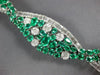 ESTATE EXTRA LARGE 24.58CT DIAMOND & AAA EMERALD 18KT WHITE GOLD TENNIS BRACELET