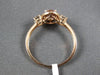 ESTATE 1.10CT DIAMOND & AAA MORGANITE 14K ROSE GOLD 3D THREE STONE OVAL FUN RING