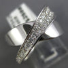 ESTATE WIDE .40CT ROUND DIAMOND 14KT WHITE GOLD 3D CLASSIC X LOVE INFINITY RING