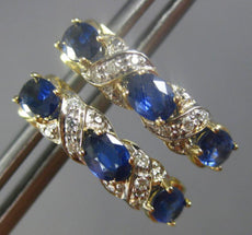 1.82CT DIAMOND & AAA SAPPHIRE 14KT YELLOW GOLD X LOVE LEVERBACK HANGING EARRINGS