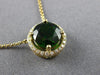 ESTATE LARGE 2.14CT DIAMOND & AAA GREEN GARNET 14KT YELLOW GOLD 3D HALO NECKLACE