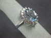 ESTATE LARGE 2.65CT DIAMOND & AAA AQUAMARINE 14KT WHITE GOLD 3D ENGAGEMENT RING