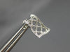 ESTATE .10CT DIAMOND 18KT WHITE GOLD OPEN FILIGREE RECTANGULAR HANGING EARRINGS