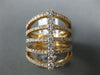 ESTATE EXTRA LARGE 1.10CT DIAMOND 14KT ROSE GOLD 3D CLASSIC MULTI ROW FUN RING