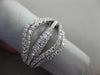 ESTATE WIDE 1.62CT DIAMOND 14KT WHITE GOLD 3D DOUBLE SIDED MULTI ROW FUN RING