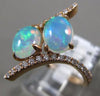 ESTATE 1.80CT DIAMOND & AAA AUSTRALIAN OPAL 14KT YELLOW GOLD 3D SNAKE OVAL RING