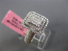 LARGE 1.08CT ROUND & BAGUETTE  DIAMOND18K WHITE GOLD 3D DOUBLE HALO PROMISE RING