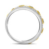 ESTATE .46CT DIAMOND & AAA SAPPHIRE 14K 2 TONE GOLD 3D FILIGREE ANNIVERSARY RING