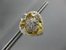 ESTATE EXTRA LARGE 15.37CT DIAMOND & AAA YELLOW TOPAZ 14K WHITE GOLD 3D EARRINGS