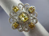 ESTATE EXTRA LARGE 2.04CT WHITE & FANCY YELLOW DIAMOND 14K 2 TONE GOLD LOVE RING