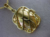 ESTATE .32CT DIAMOND 18KT YELLOW GOLD 3D SQUARE HAMMERED FLOATING FUN PENDANT