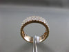 ESTATE 1.37CT DIAMOND 18K ROSE GOLD 3D MULTI ROW PAVE SEMI ETERNITY WEDDING RING